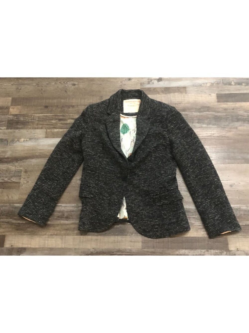 Cartonnier Anthrpologie Contemporary One Button Blazer Black Large Womens